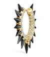Maria Tash Yellow Gold Black Moissanite Mohawk And Diamond Pavé Hoop Earring In Gold