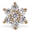 Maria Tash Yellow Gold Diamond Flower Threaded Stud Earring In Gold