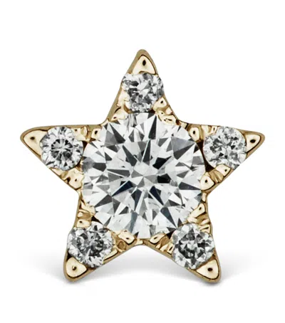 Maria Tash Yellow Gold Diamond Star Threaded Stud Earring In Metallic