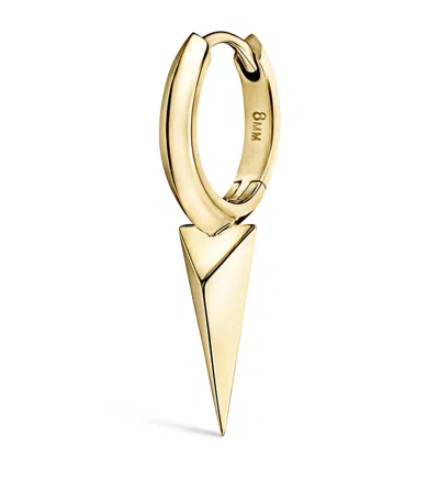 Maria Tash Yellow Gold Faceted Single Long Spike Hoop Earring