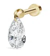 Maria Tash Yellow Gold Floating Pear Diamond Charm Threaded Stud Earring In Gold