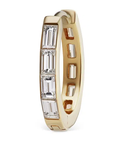 Maria Tash Yellow Gold Invisible Set Baguette Diamond Eternity Hoop Earring In Animal Print