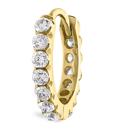 Maria Tash Yellow Gold Invisible Set Diamond Eternity Hoop Earring