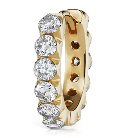 Maria Tash Yellow Gold Invisible Set Large Diamond Eternity Hoop Earring
