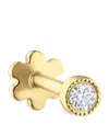 Maria Tash Yellow Gold Scalloped Set Diamond Threaded Stud Earring In Gold