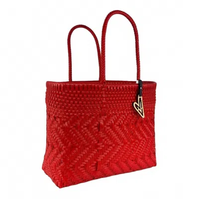 Maria Victoria Women's Tote Bag - Medium In Saturated Red In Multi
