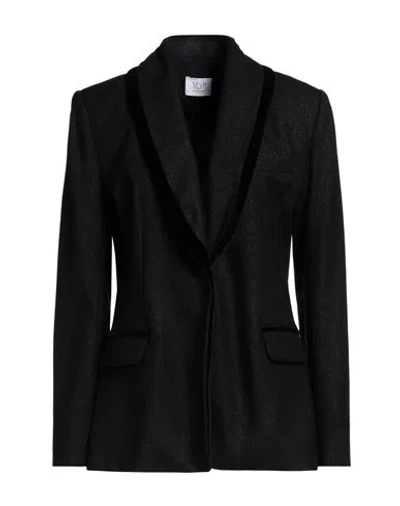 Maria Vittoria Paolillo Mvp Woman Blazer Black Size 8 Viscose, Polyester, Metal, Polyamide, Elastane