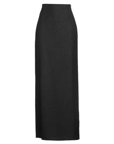 Maria Vittoria Paolillo Mvp Woman Maxi Skirt Black Size 6 Viscose, Polyester, Metallic Fiber, Polyam