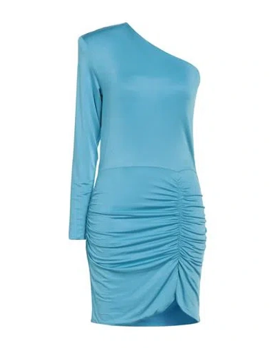 Maria Vittoria Paolillo Mvp Woman Mini Dress Azure Size 8 Acetate, Elastane In Blue