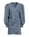 Maria Vittoria Paolillo Mvp Woman Mini Dress Pastel Blue Size 6 Viscose, Wool, Polyester In Blue
