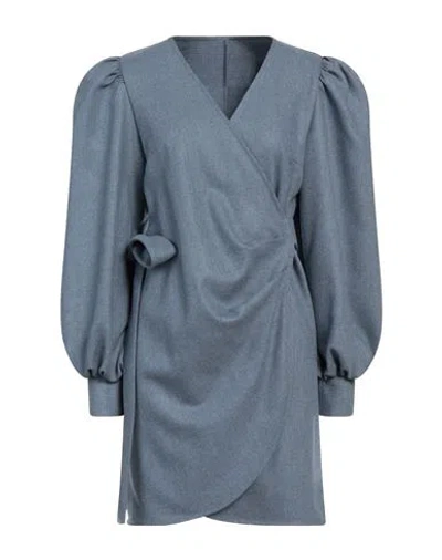 Maria Vittoria Paolillo Mvp Woman Mini Dress Pastel Blue Size 6 Viscose, Wool, Polyester