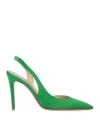 Maria Vittoria Paolillo Mvp Woman Pumps Green Size 9 Textile Fibers