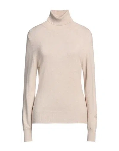 Maria Vittoria Paolillo Mvp Woman Turtleneck Beige Size 4 Viscose, Polyamide, Merino Wool, Cashmere In Neutral