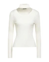 Maria Vittoria Paolillo Mvp Woman Turtleneck Cream Size 4 Viscose, Polyester In White