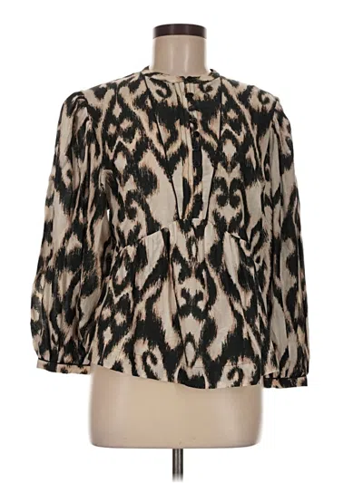 Pre-owned Mariacher. 3/4 Sleeve Blouse In Brown