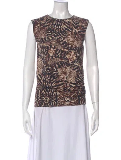 Pre-owned Mariacher. Animal Print Crew Neck Top In Multi