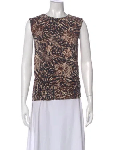 Pre-owned Mariacher. Animal Print Crew Neck Top In Multi