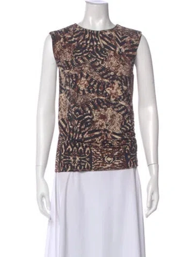 Pre-owned Mariacher. Animal Print Crew Neck Top In Multi