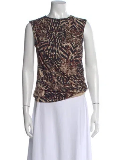 Pre-owned Mariacher. Animal Print Crew Neck Top In Multi