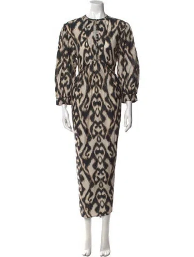 Pre-owned Mariacher. Animal Print Long Dress W/ Tags In Neutral