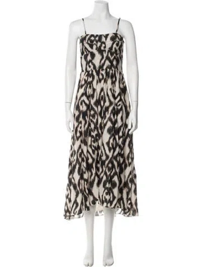 Pre-owned Mariacher. Animal Print Midi Length Dress In Neutral