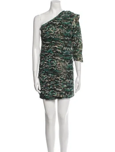 Pre-owned Mariacher. Animal Print Mini Dress In Green
