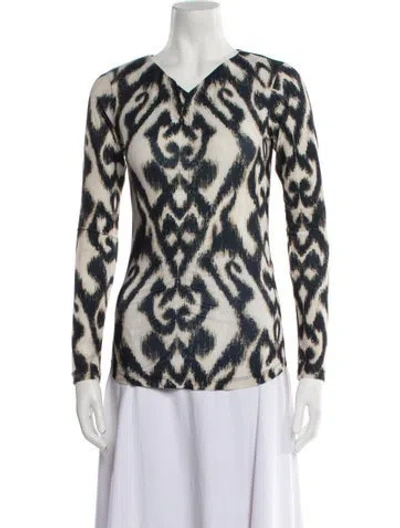 Pre-owned Mariacher. Animal Print V-neck Sweatshirt In Neutral