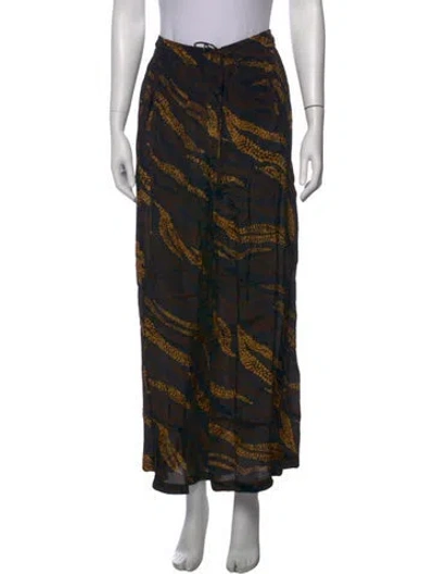 Pre-owned Mariacher. Animal Print Wide Leg Pants In Black