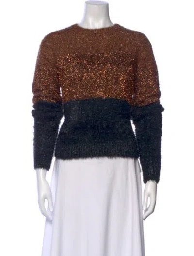 Pre-owned Mariacher. Colorblock Pattern Crew Neck Sweater In Blue