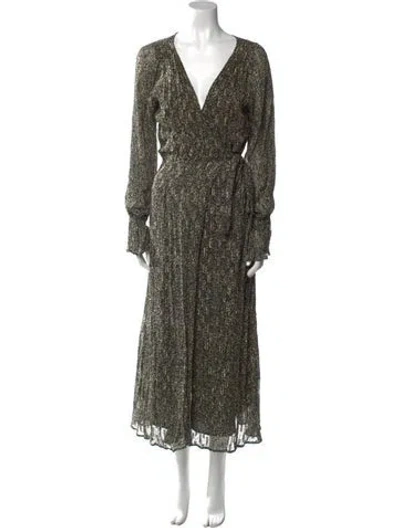 Pre-owned Mariacher. Floral Print Long Dress In Black