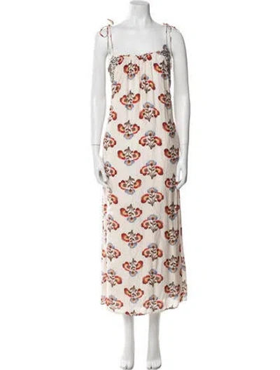 Pre-owned Mariacher. Floral Print Long Dress In Multi