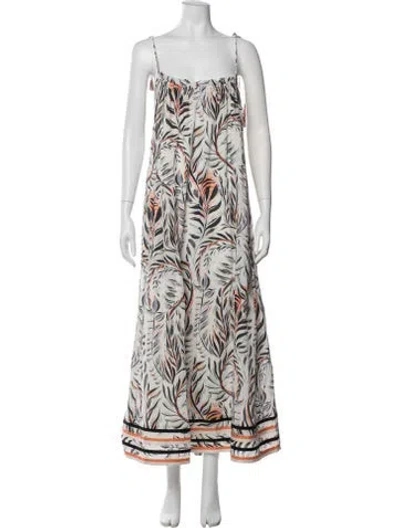 Pre-owned Mariacher. Floral Print Long Dress In Multicolor