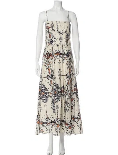 Pre-owned Mariacher. Floral Print Long Dress In Neutral