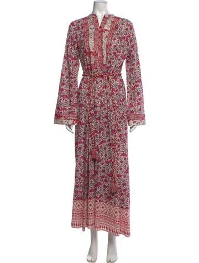 Pre-owned Mariacher. Floral Print Long Dress In Neutrals