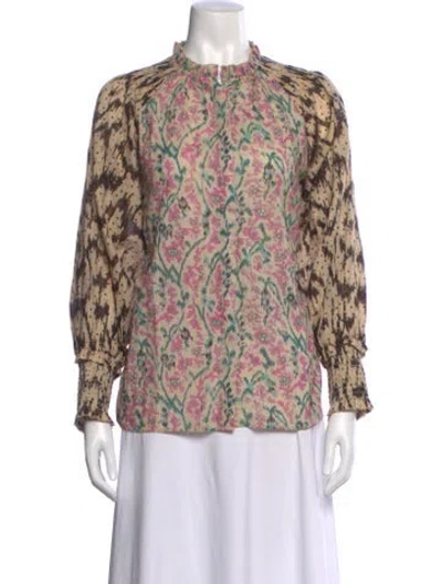 Pre-owned Mariacher. Floral Print Long Sleeve Blouse W/ Tags