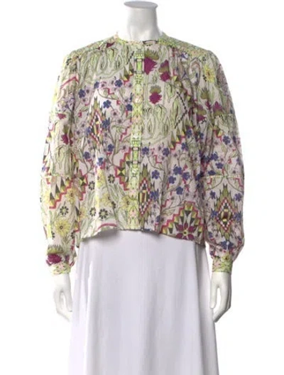 Pre-owned Mariacher. Floral Print Long Sleeve Top In Multicolor