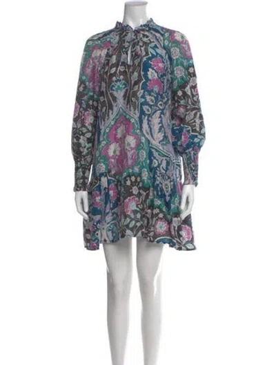 Pre-owned Mariacher. Floral Print Mini Dress In Multi