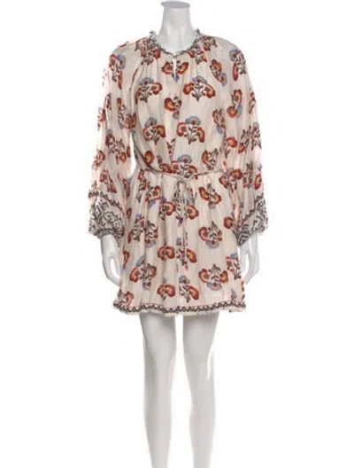 Pre-owned Mariacher. Floral Print Mini Dress In Neutral