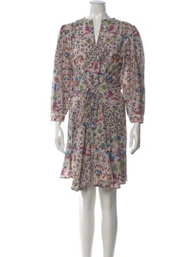 Pre-owned Mariacher. Floral Print Mini Dress In Neutral
