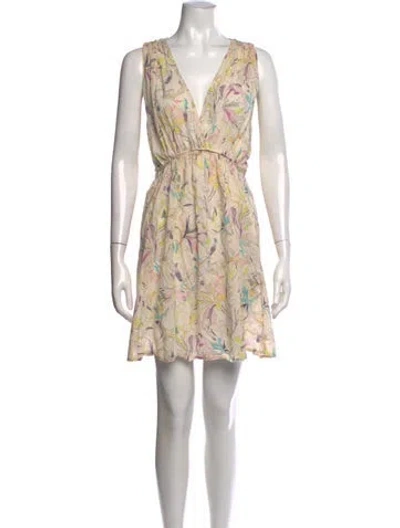 Pre-owned Mariacher. Floral Print Mini Dress In Neutral