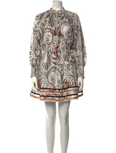 Pre-owned Mariacher. Floral Print Mini Dress In Neutrals