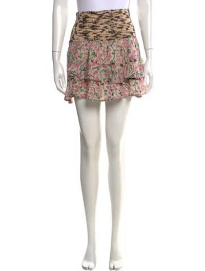 Pre-owned Mariacher. Floral Print Mini Skirt In Multi