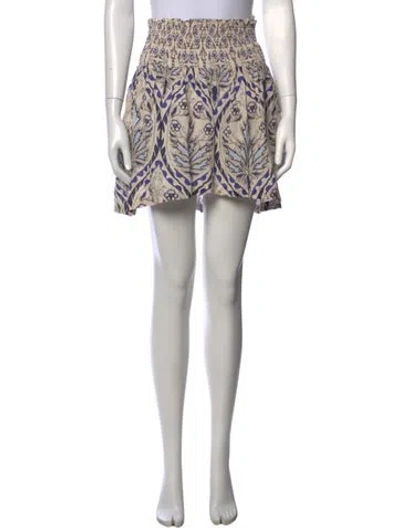 Pre-owned Mariacher. Floral Print Mini Skirt In Neutrals
