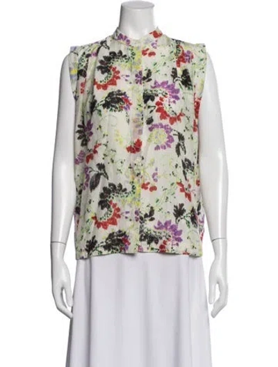 Pre-owned Mariacher. Floral Print Sleeveless Top In Multi