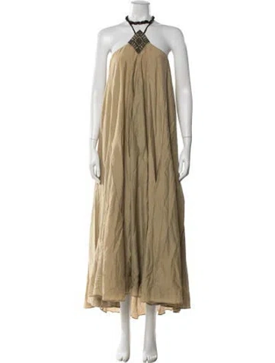 Pre-owned Mariacher. Graphic Print Long Dress In Neutral