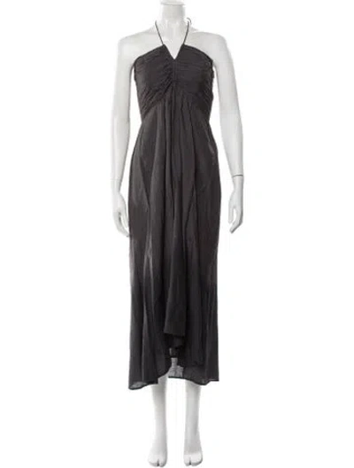 Pre-owned Mariacher. Halterneck Long Dress In Gray