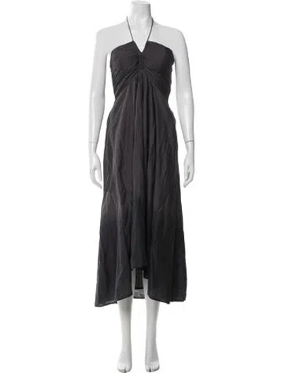 Pre-owned Mariacher. Halterneck Long Dress In Gray