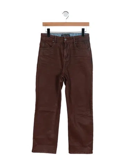Pre-owned Mariacher. High-rise Straight Leg Jeans In Brown