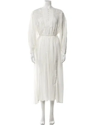 Pre-owned Mariacher. Lace Pattern Long Dress In Neutral