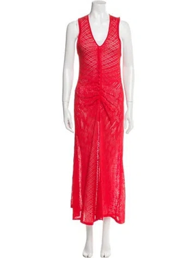 Pre-owned Mariacher. Lace Pattern Long Dress W/ Tags In Orange